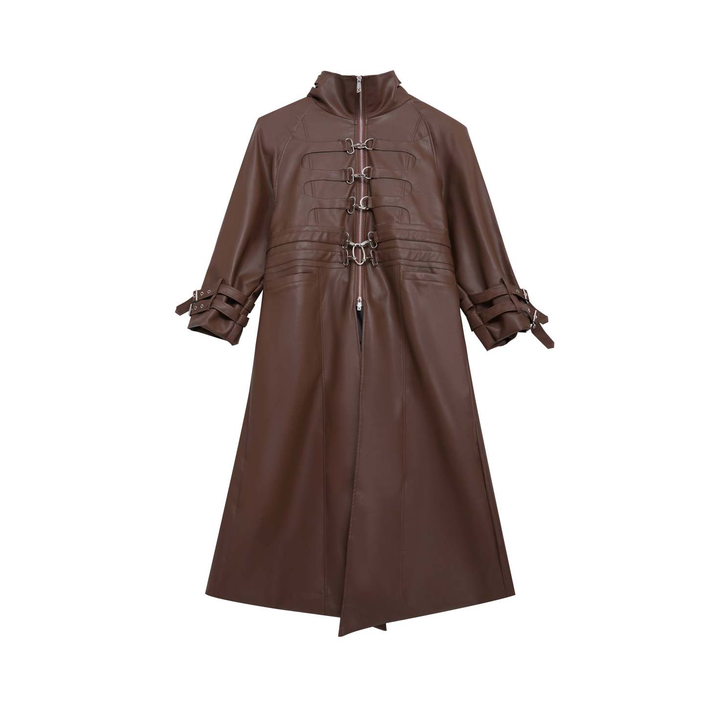 【24s February.】Metal Lock Design Leather Coat-IYAMIUIO