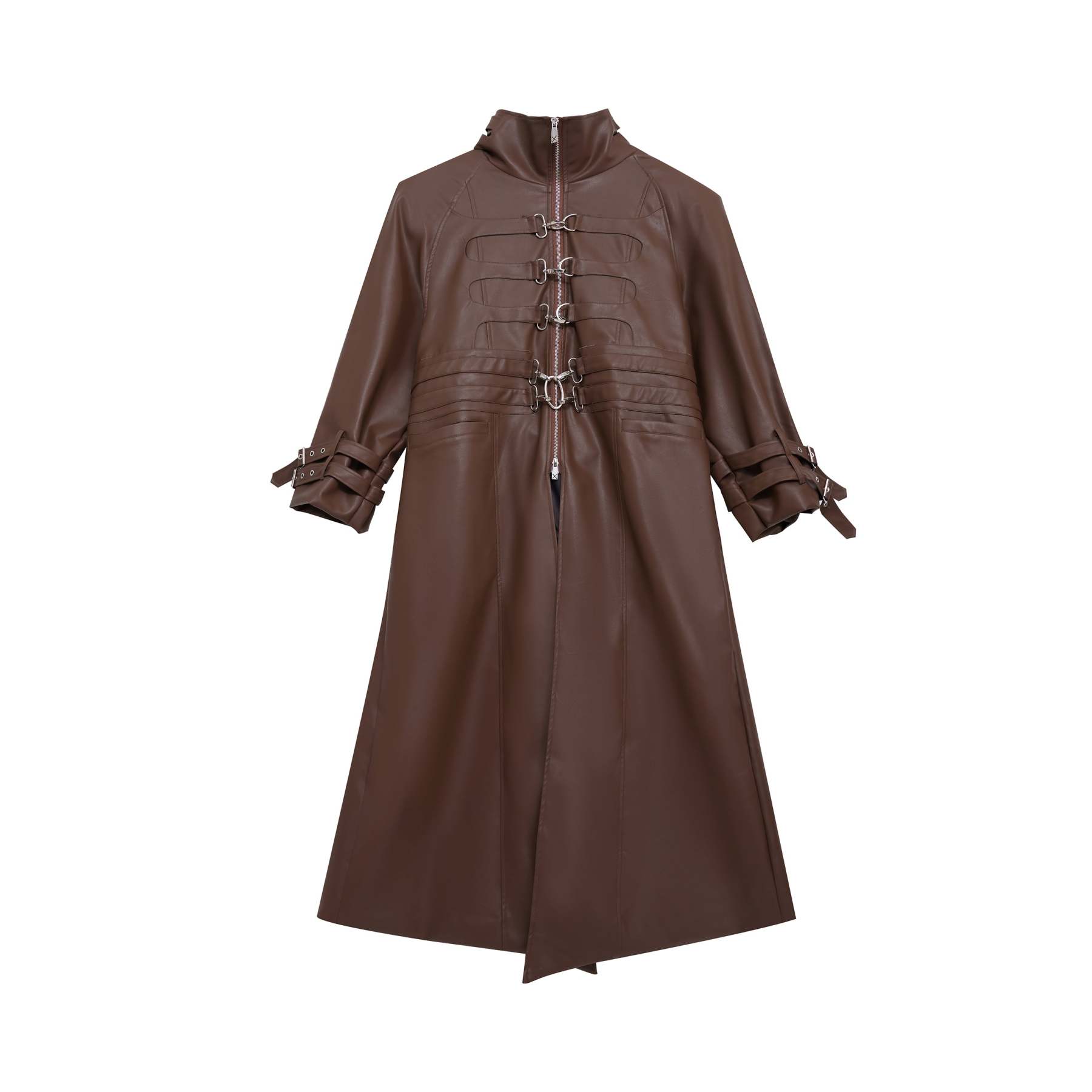 【24s February.】Metal Lock Design Leather Coat-IYAMIUIO