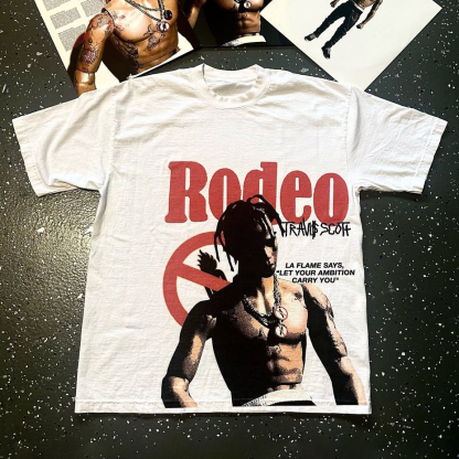 Fashion Rodeo Print Short Sleeve T-Shirt-IYAMIUIO