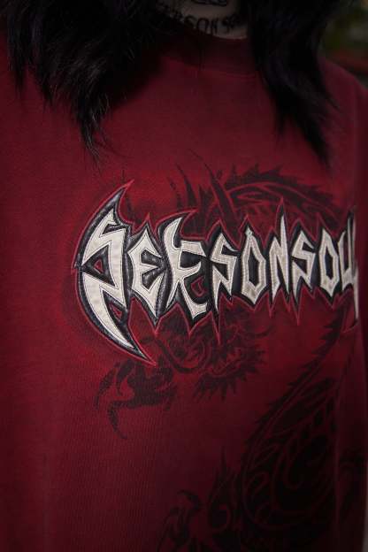 Personsoul Dragon Graphic Print T-shirt-IYAMIUIO
