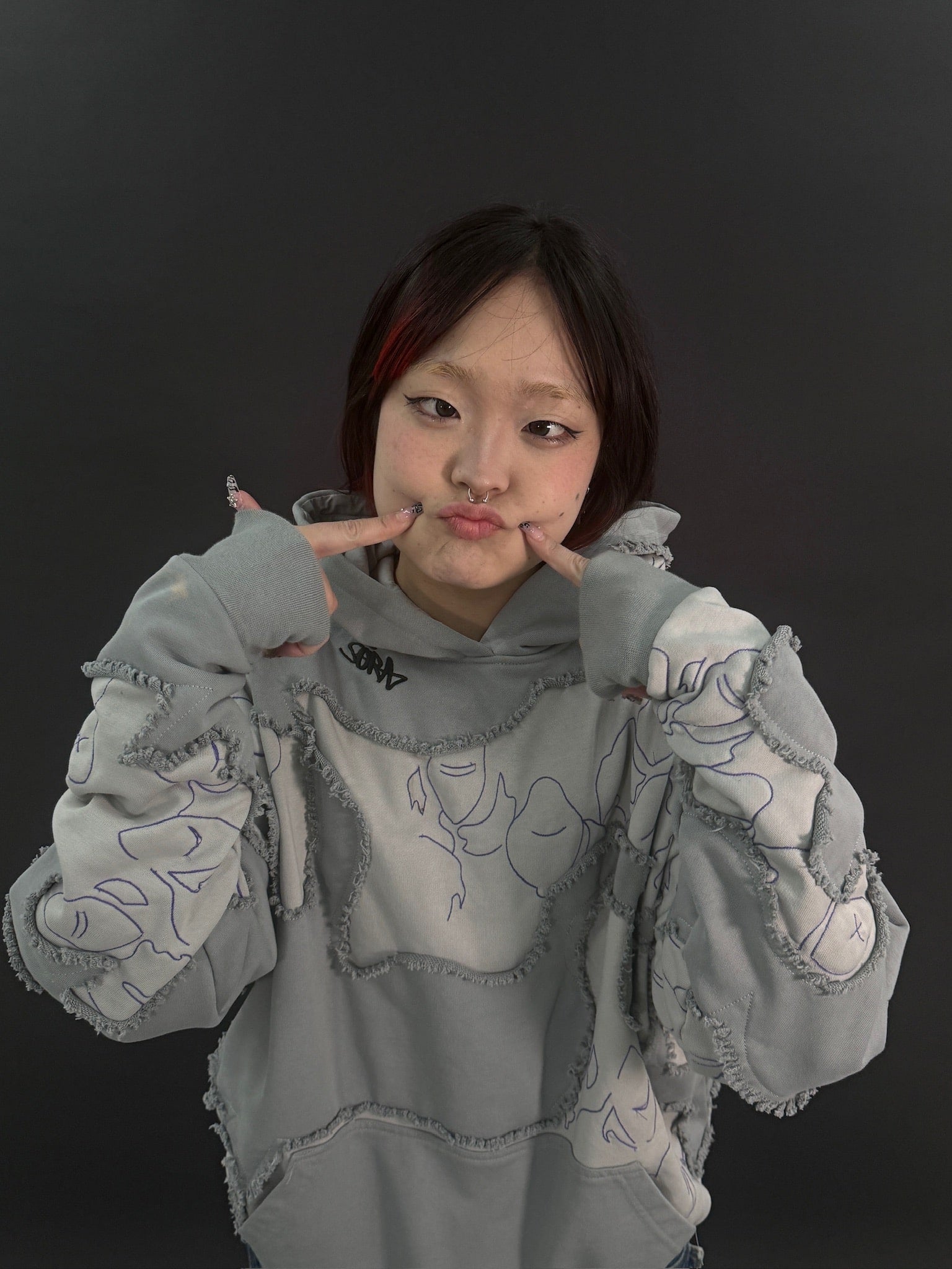 "LEVEL UP" Hoodie Grey-IYAMIUIO