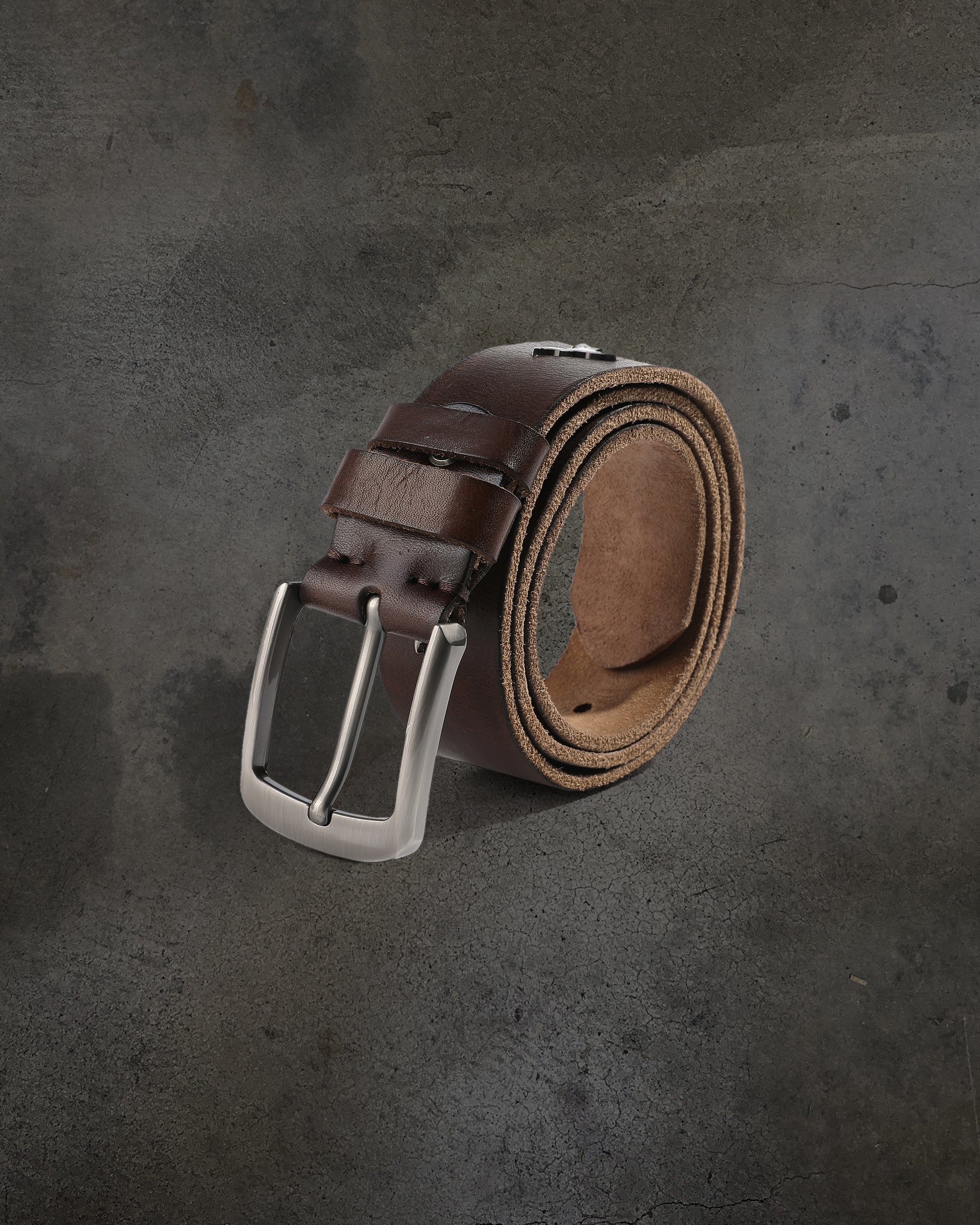 DITCH BAT LEATHER BELT (BROWN)-IYAMIUIO