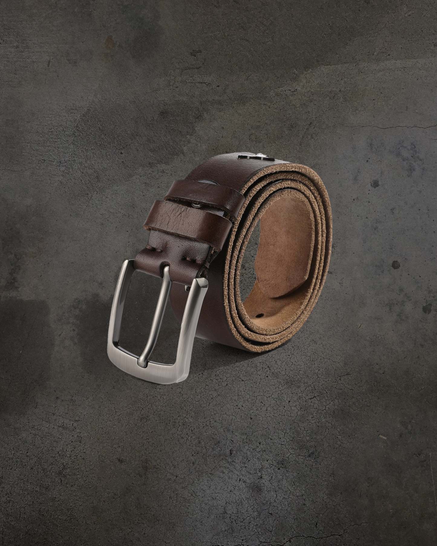 DITCH BAT LEATHER BELT (BROWN)-IYAMIUIO
