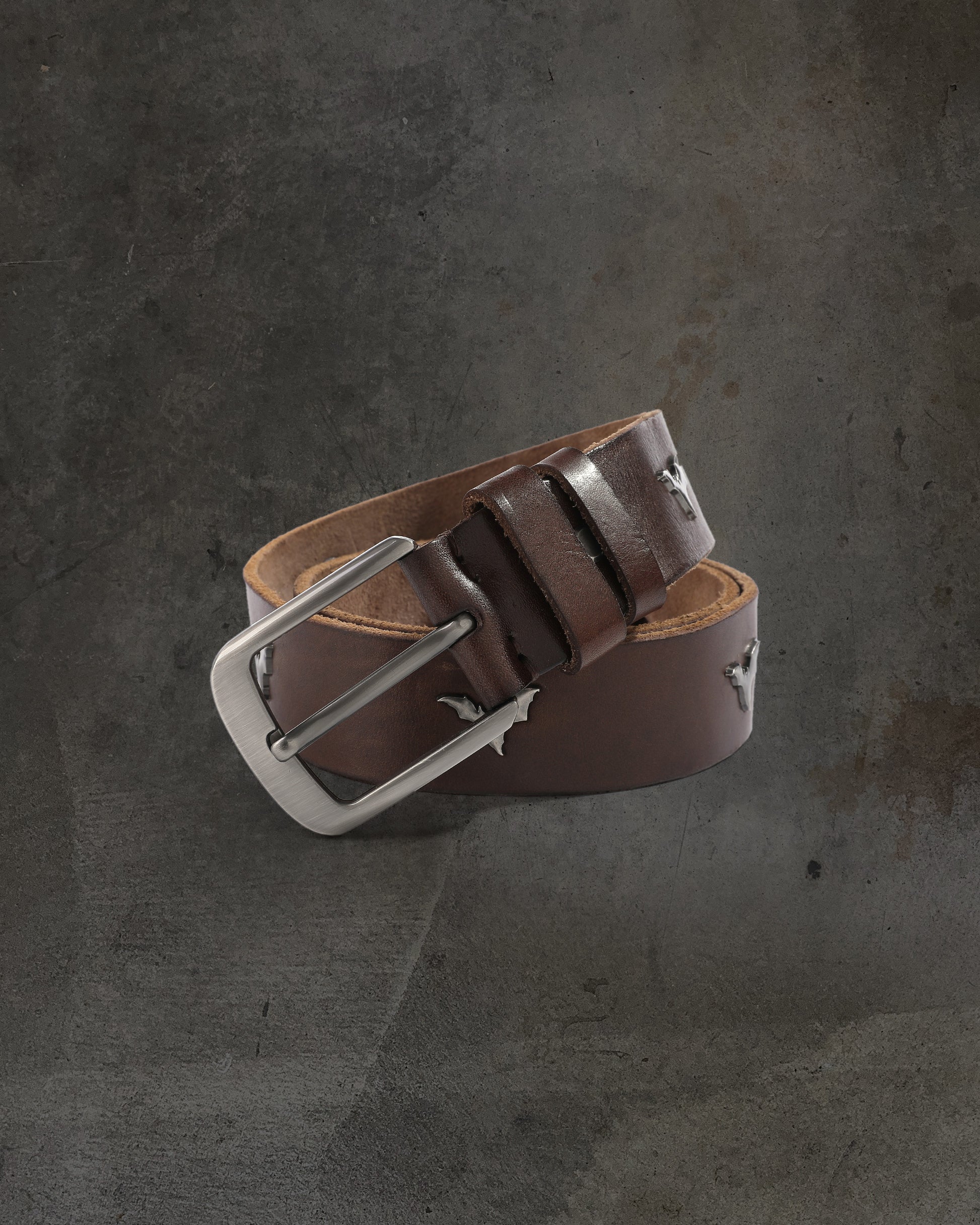 DITCH BAT LEATHER BELT (BROWN)-IYAMIUIO