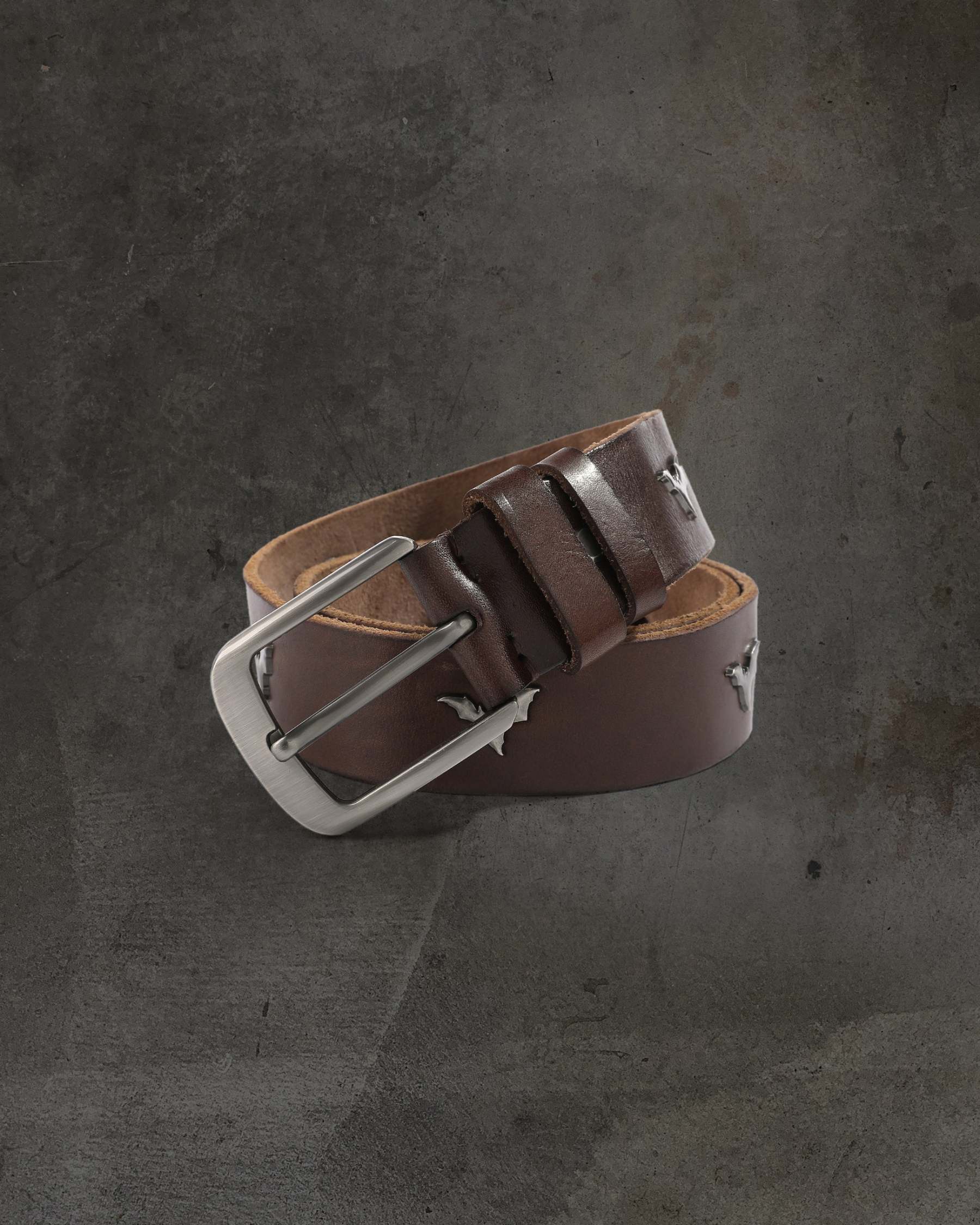 DITCH BAT LEATHER BELT (BROWN)-IYAMIUIO