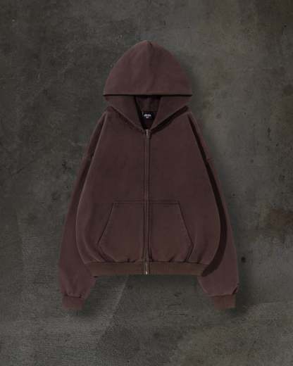 BLANK ZIPUP (MOCHA)-IYAMIUIO