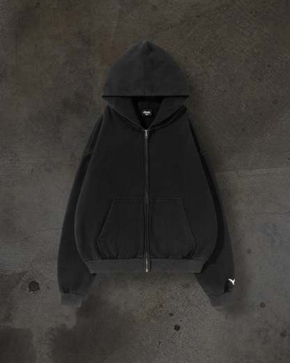 BLANK ZIPUP (COAL)-IYAMIUIO