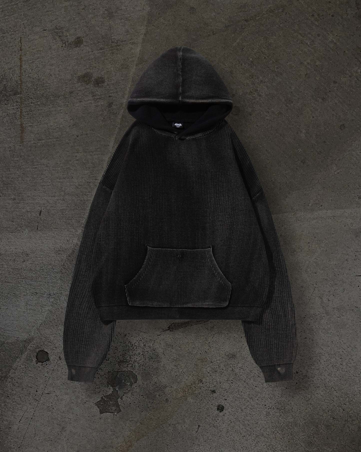 RIBBED KNIT PULLOVER (COAL)-IYAMIUIO