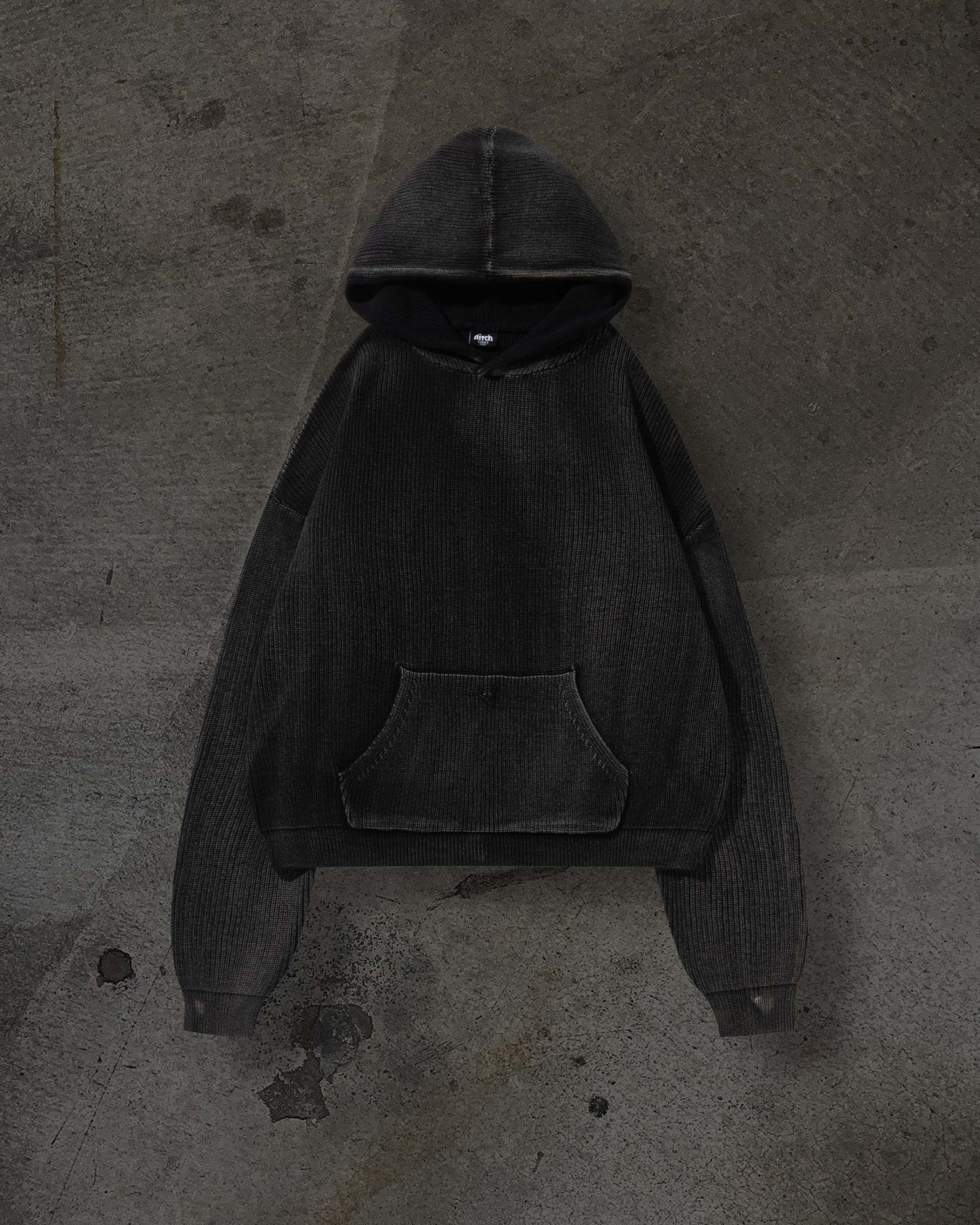 RIBBED KNIT PULLOVER (COAL)-IYAMIUIO