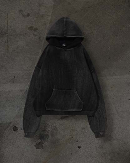 RIBBED KNIT PULLOVER (COAL)-IYAMIUIO