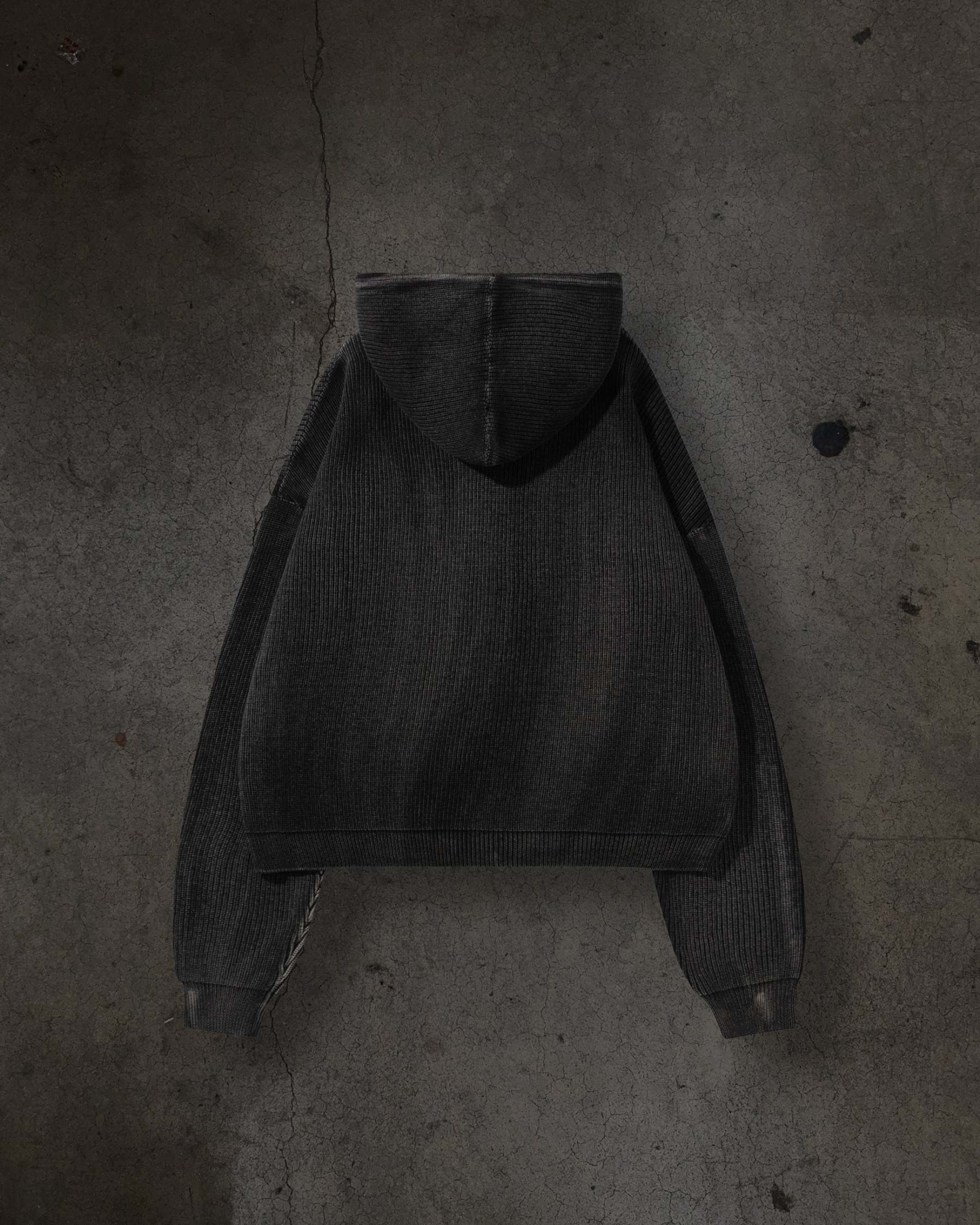 RIBBED KNIT PULLOVER (COAL)-IYAMIUIO