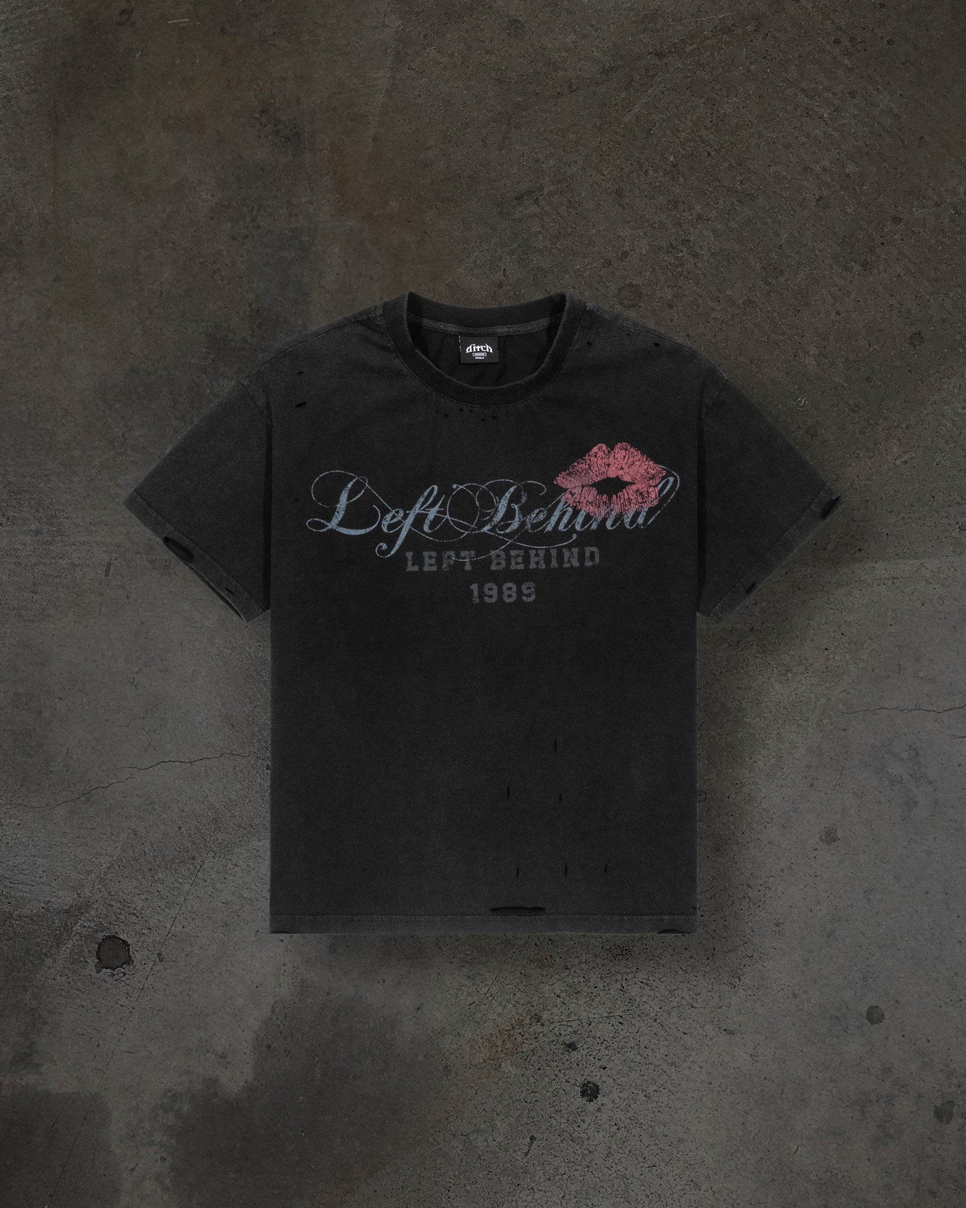 LOVELETTER DISTRESSED TEE (COAL)-IYAMIUIO