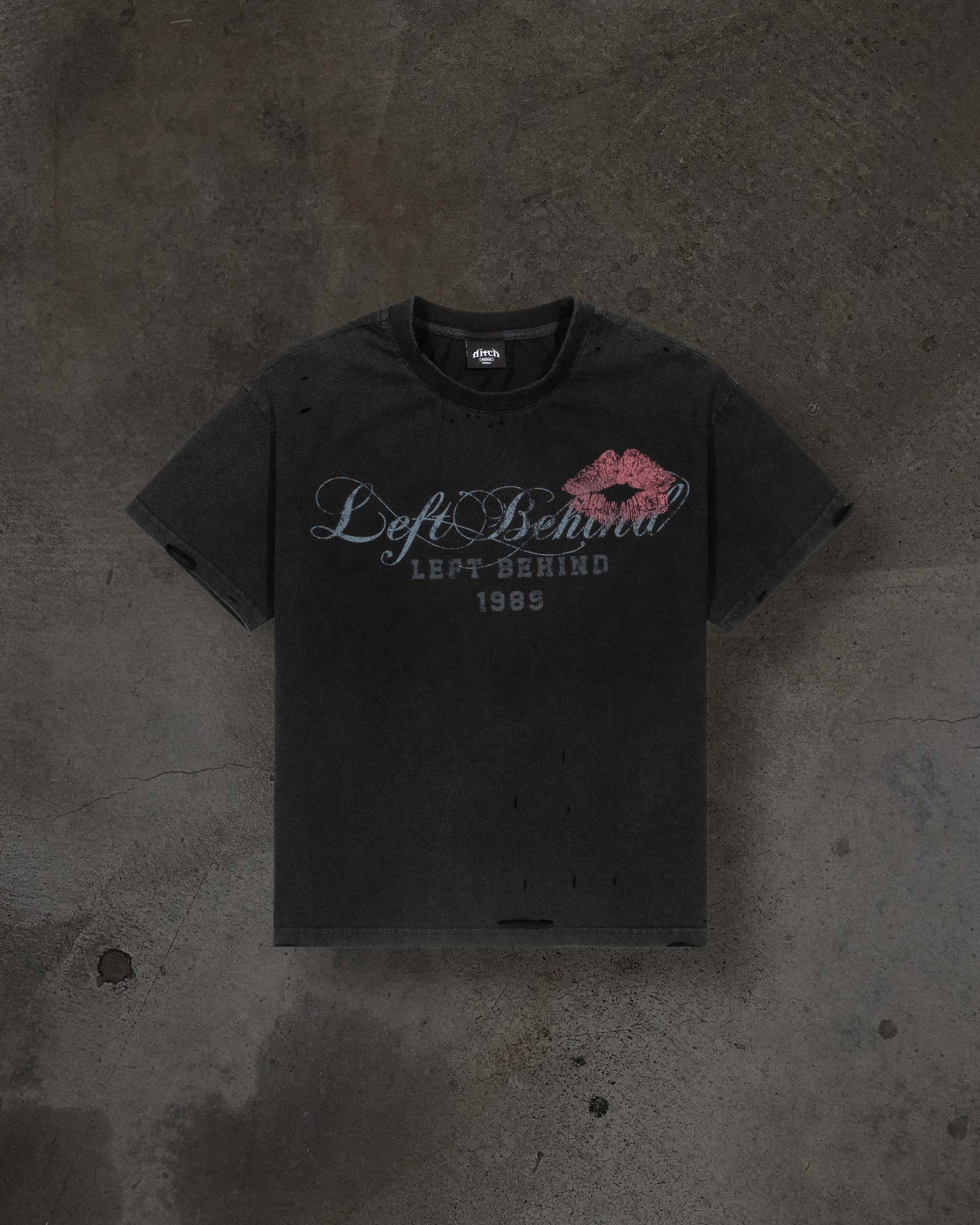 LOVELETTER DISTRESSED TEE (COAL)-IYAMIUIO