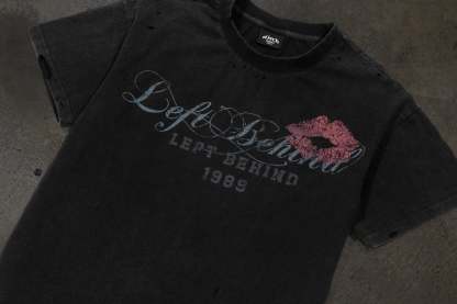 LOVELETTER DISTRESSED TEE (COAL)-IYAMIUIO