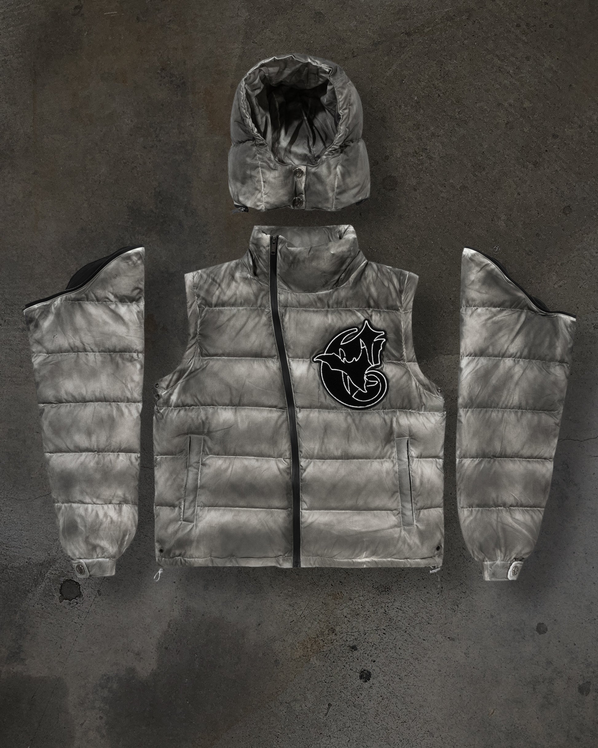 CORVIDITCH WASHED PUFFER (GREY)-IYAMIUIO