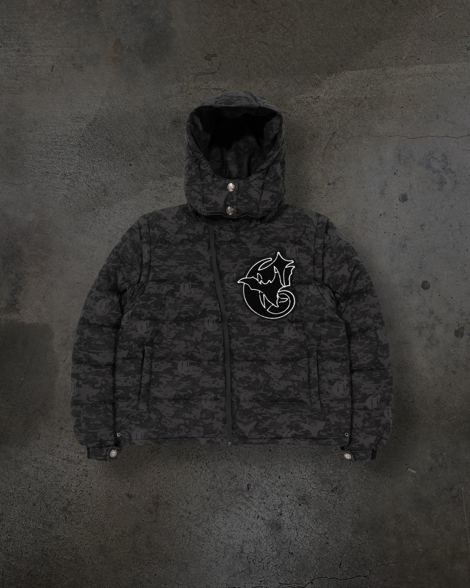 CORVIDITCH DIGI CAMO PUFFER (GREY)-IYAMIUIO