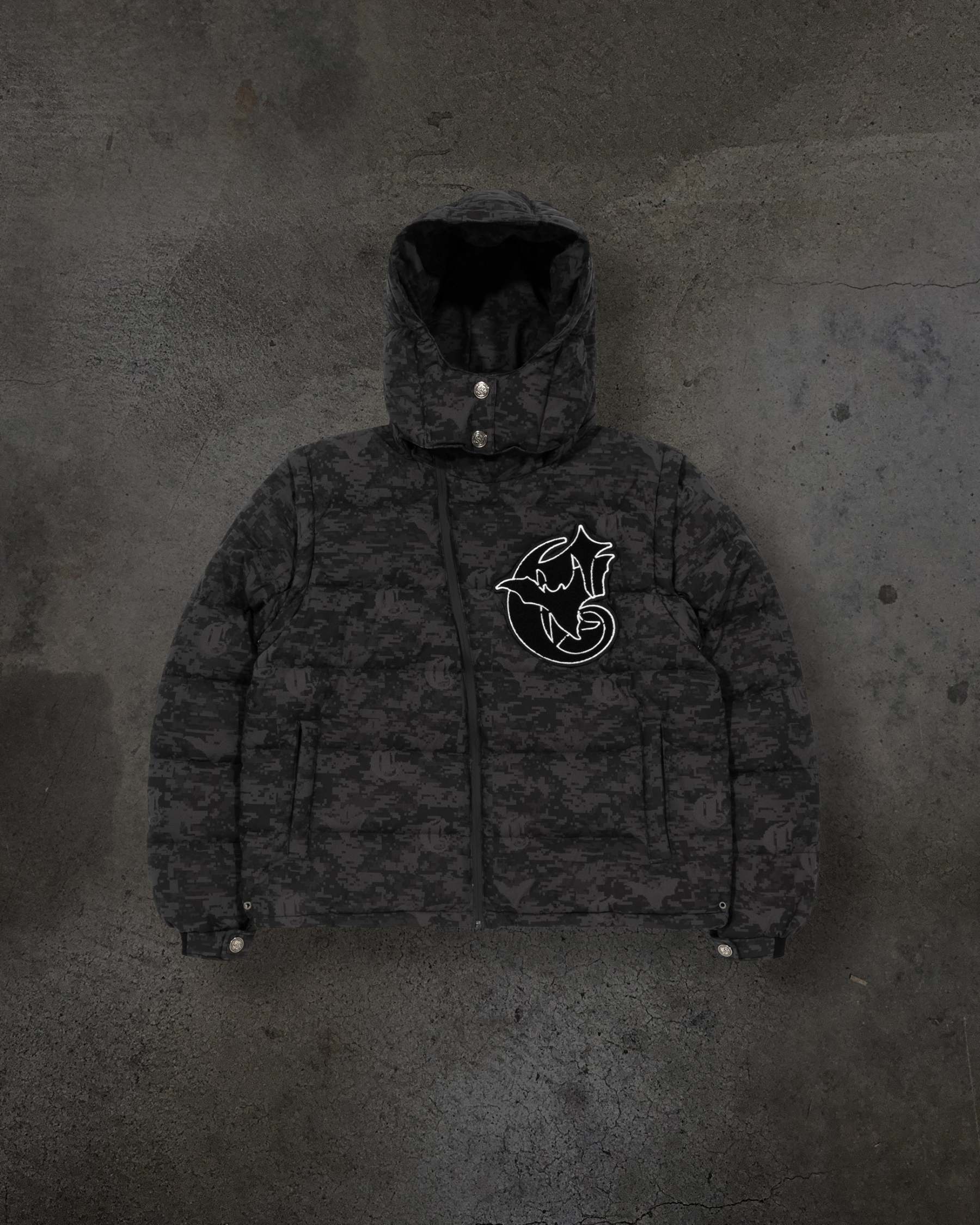 CORVIDITCH DIGI CAMO PUFFER (GREY)-IYAMIUIO