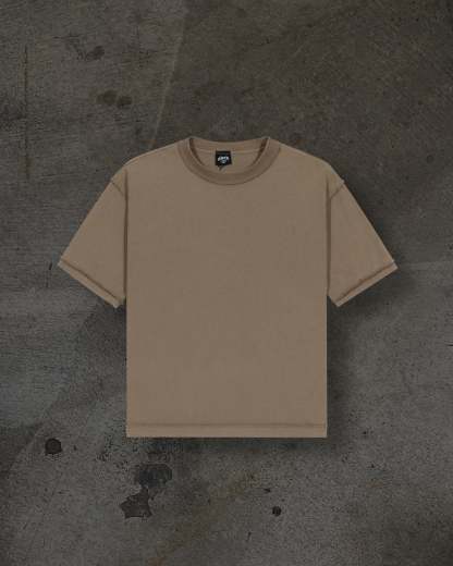 HEAVY BLANK TEE (CAMEL)-IYAMIUIO