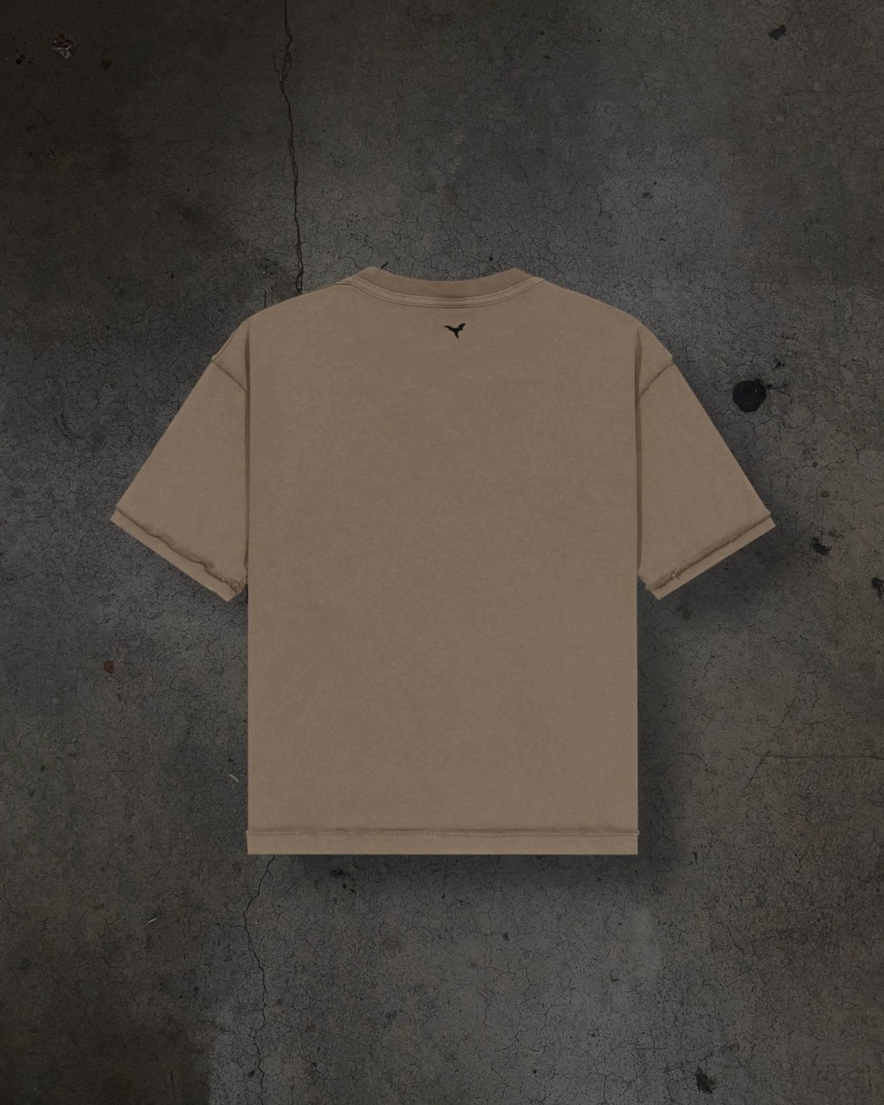 HEAVY BLANK TEE (CAMEL)-IYAMIUIO