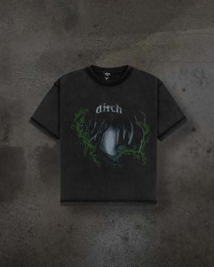 EMBROIDERED FOREST TEE (COAL)-IYAMIUIO