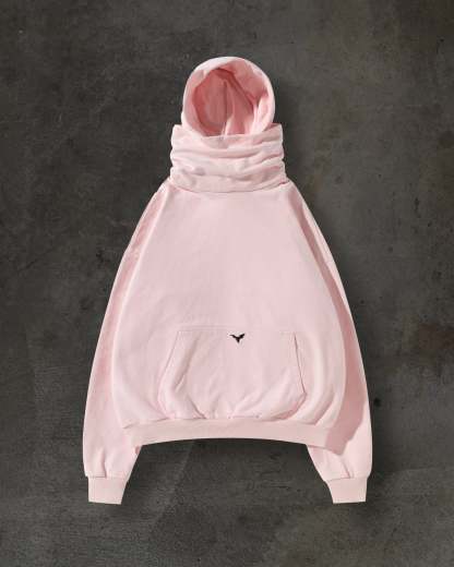 MASKED HOODIE (BABY PINK)-IYAMIUIO