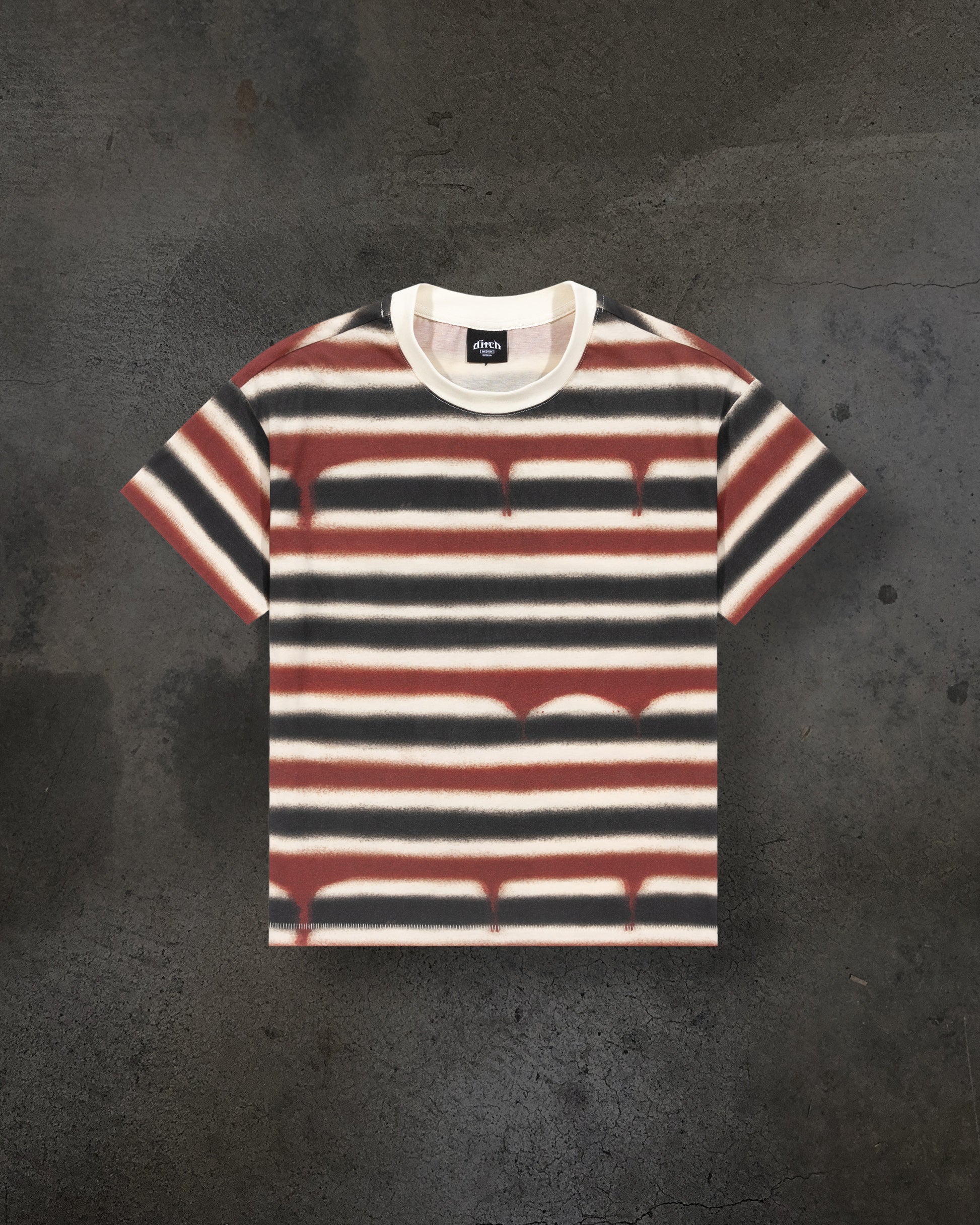 BLOODY STRIPED TEE (CREME)-IYAMIUIO