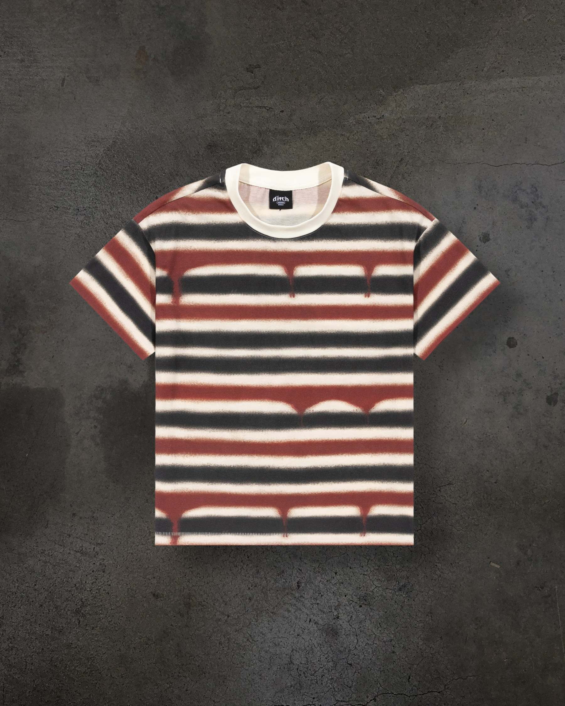 BLOODY STRIPED TEE (CREME)-IYAMIUIO