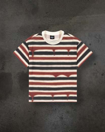 BLOODY STRIPED TEE (CREME)-IYAMIUIO