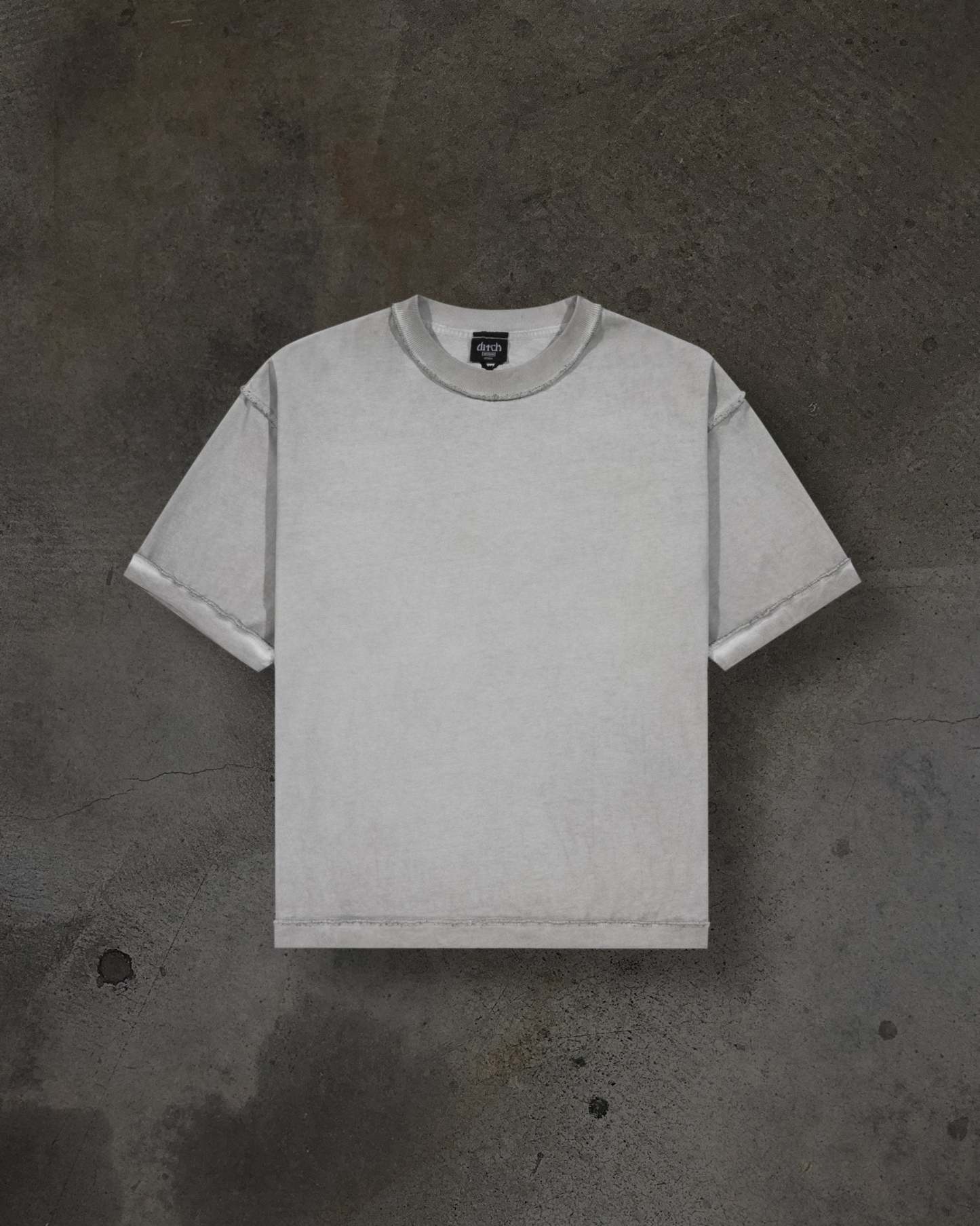 HEAVY BLANK TEE (DYED GREY)-IYAMIUIO