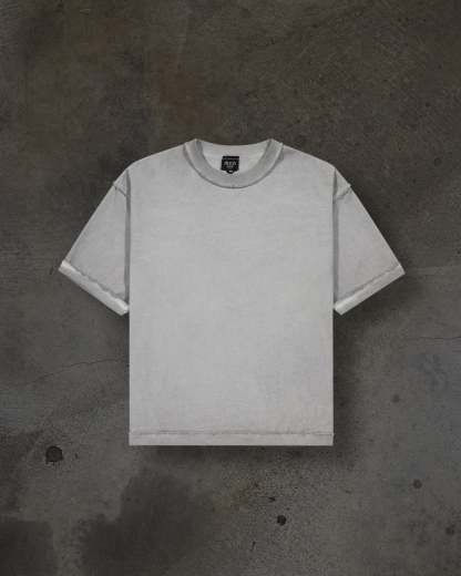 HEAVY BLANK TEE (DYED GREY)-IYAMIUIO