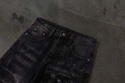 CHEETAH TORN DENIM (COAL)-IYAMIUIO