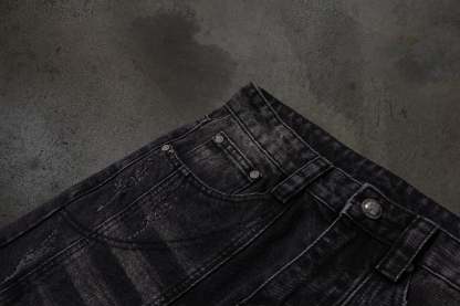 CHEETAH TORN DENIM (COAL)-IYAMIUIO