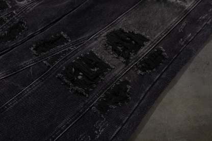 CHEETAH TORN DENIM (COAL)-IYAMIUIO