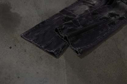 CHEETAH TORN DENIM (COAL)-IYAMIUIO