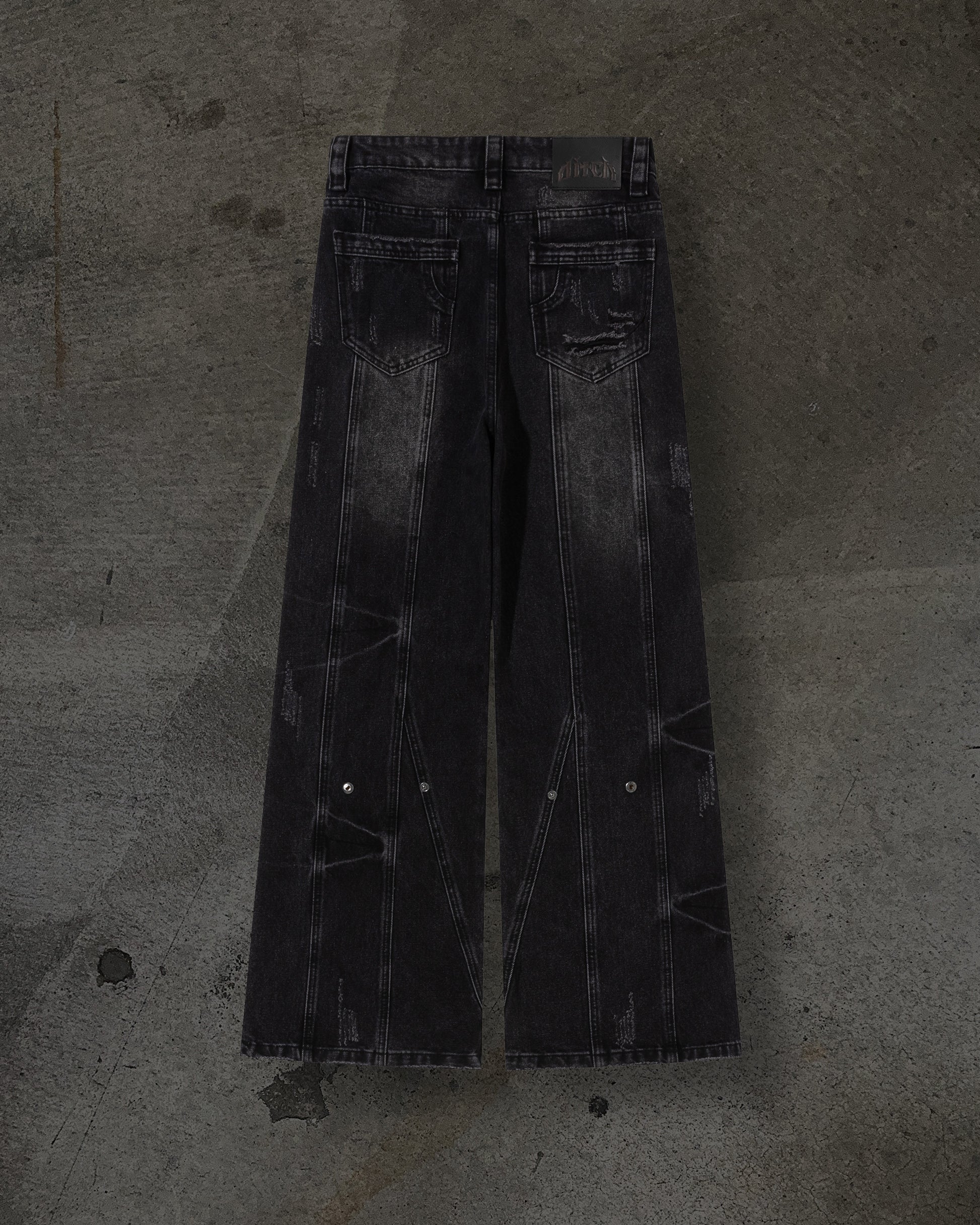 CHEETAH TORN DENIM (COAL)-IYAMIUIO