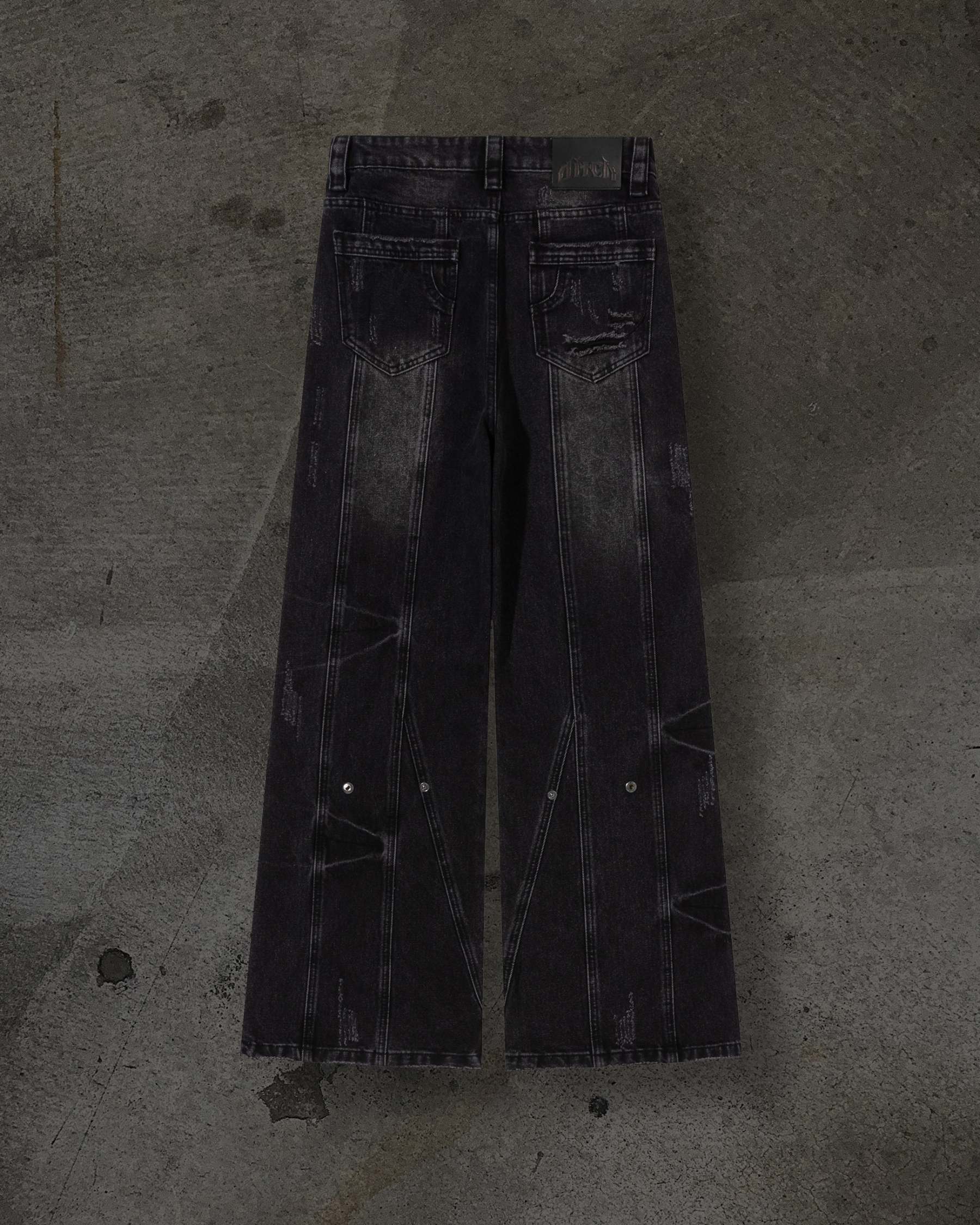 CHEETAH TORN DENIM (COAL)-IYAMIUIO