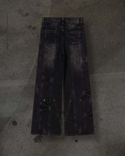 CHEETAH TORN DENIM (COAL)-IYAMIUIO