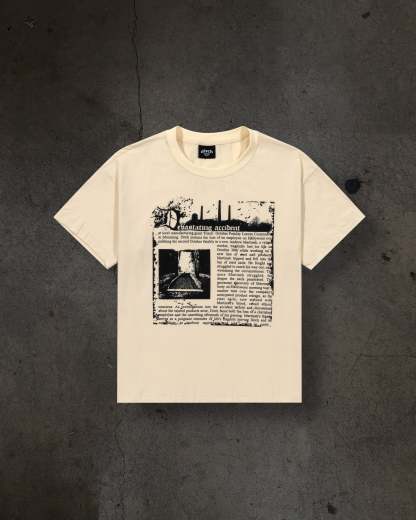 DEVASTATING NEWS TEE (CREME)-IYAMIUIO