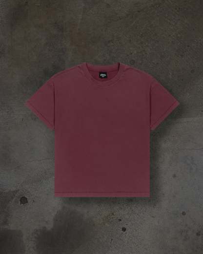 CROPPED BLANK TEE (CRIMSON)-IYAMIUIO