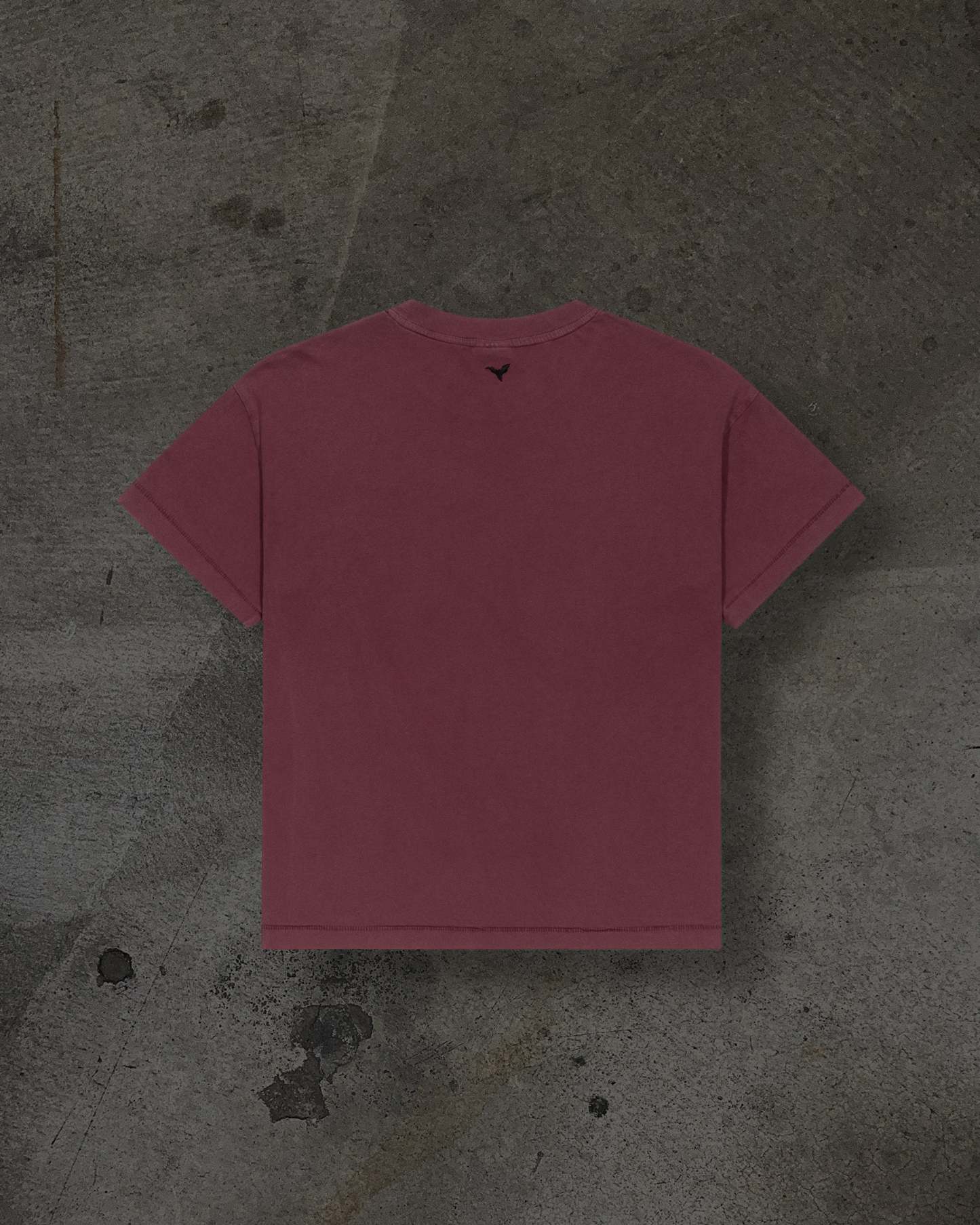 CROPPED BLANK TEE (CRIMSON)-IYAMIUIO