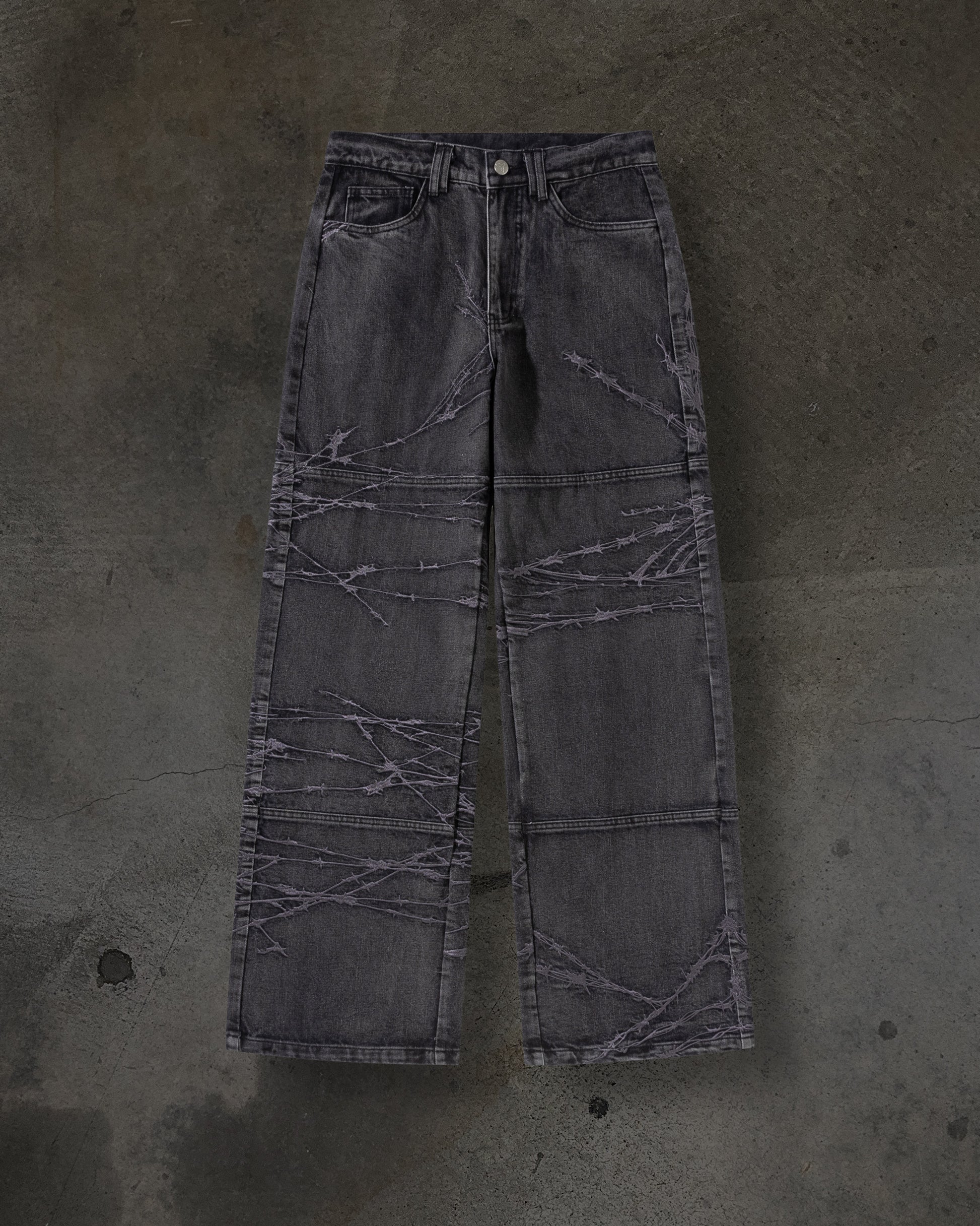 BARBED WIRE DENIM (COAL)-IYAMIUIO