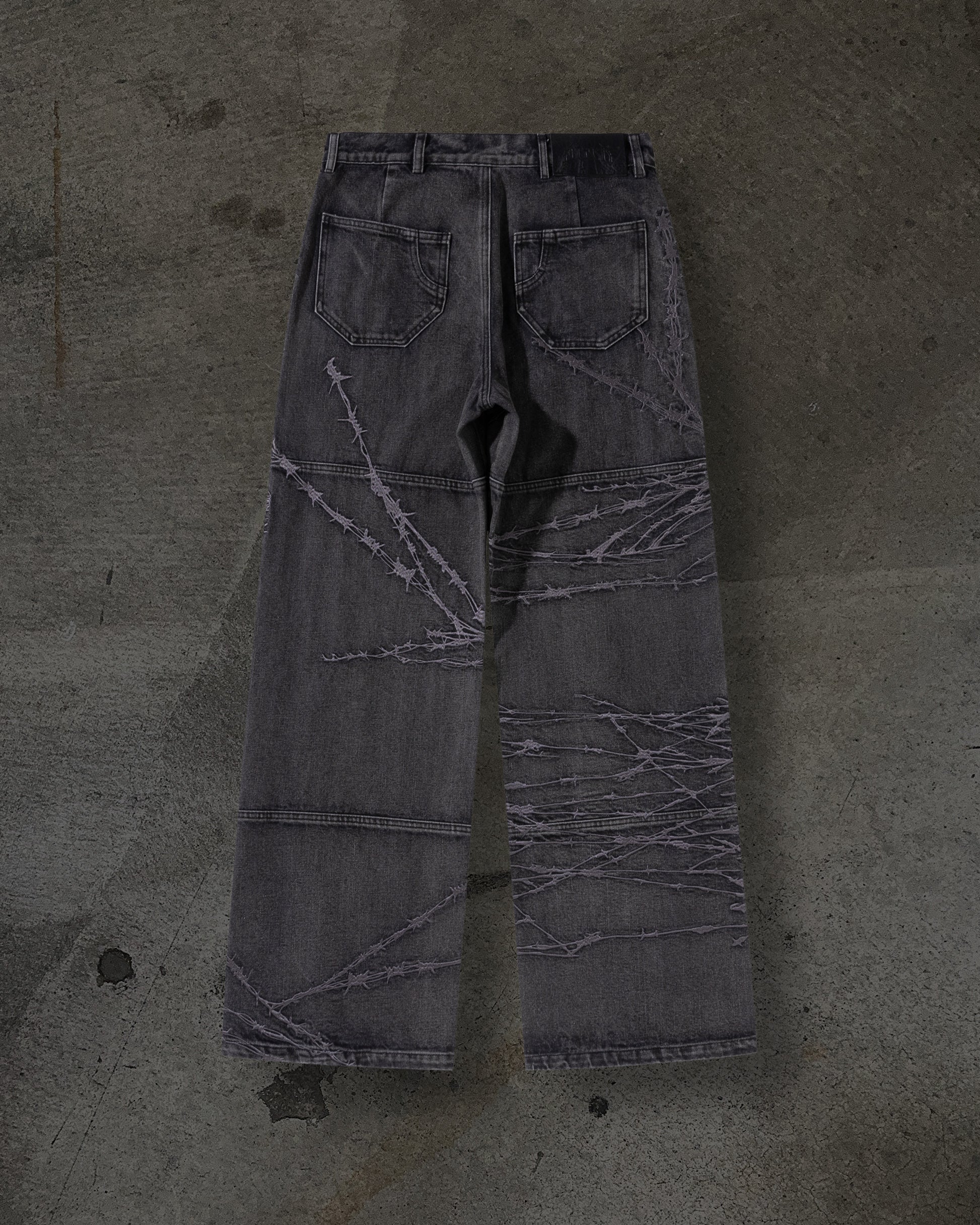 BARBED WIRE DENIM (COAL)-IYAMIUIO
