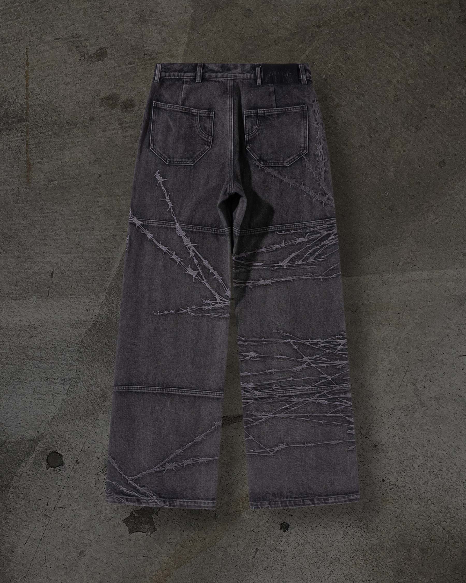BARBED WIRE DENIM (COAL)-IYAMIUIO