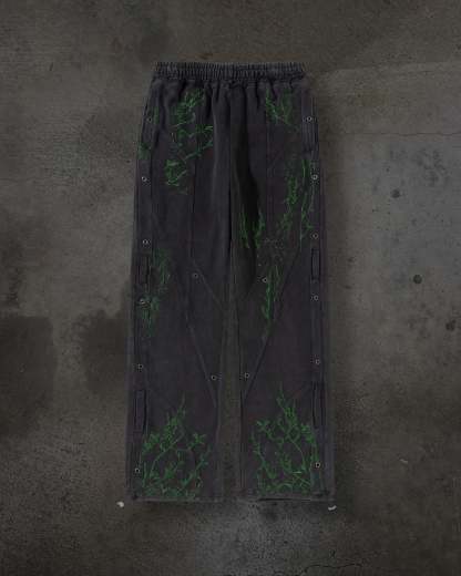 EMBROIDERED VINE SWEATS (COAL)-IYAMIUIO