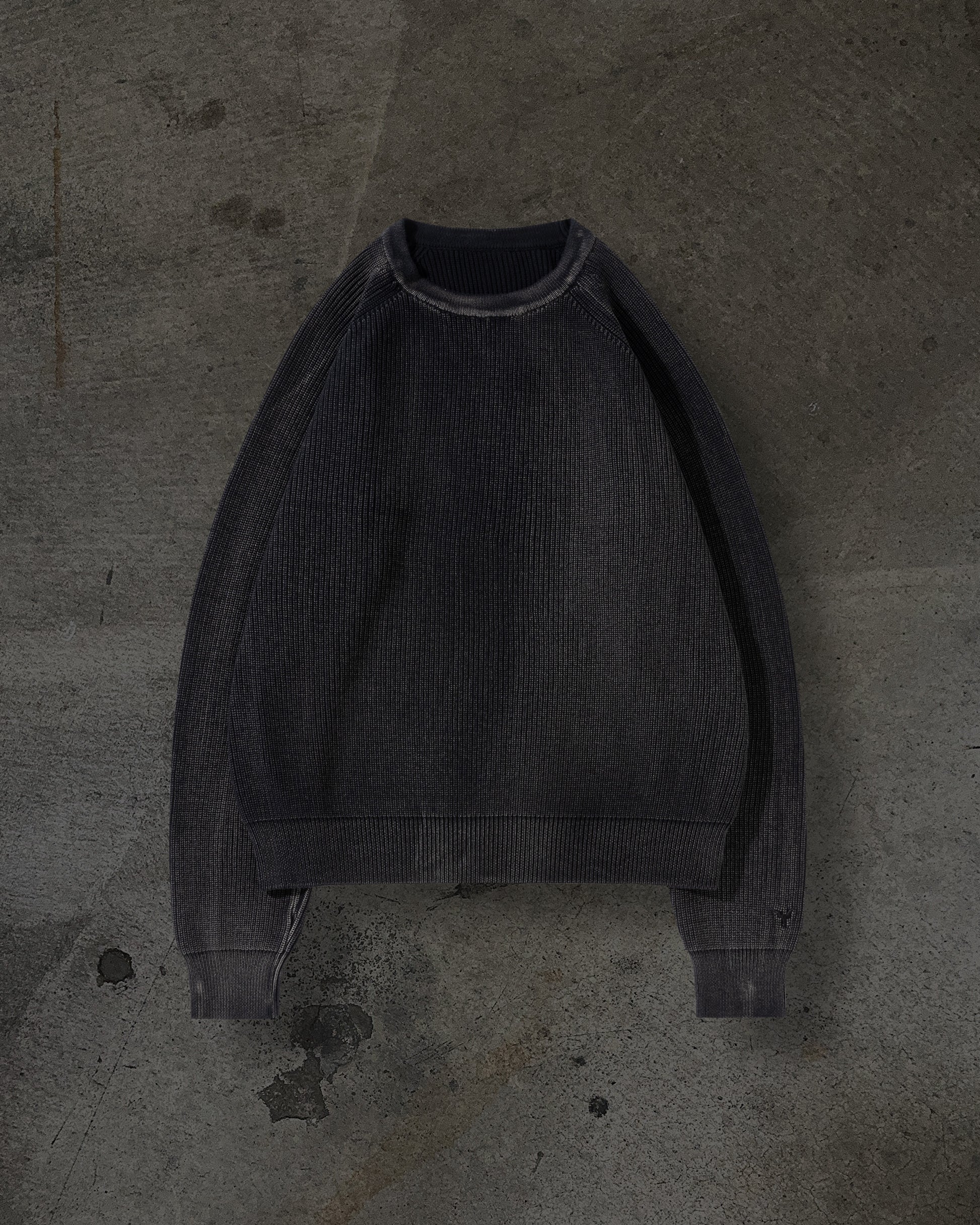 RIBBED KNIT SWEATER (COAL)-IYAMIUIO