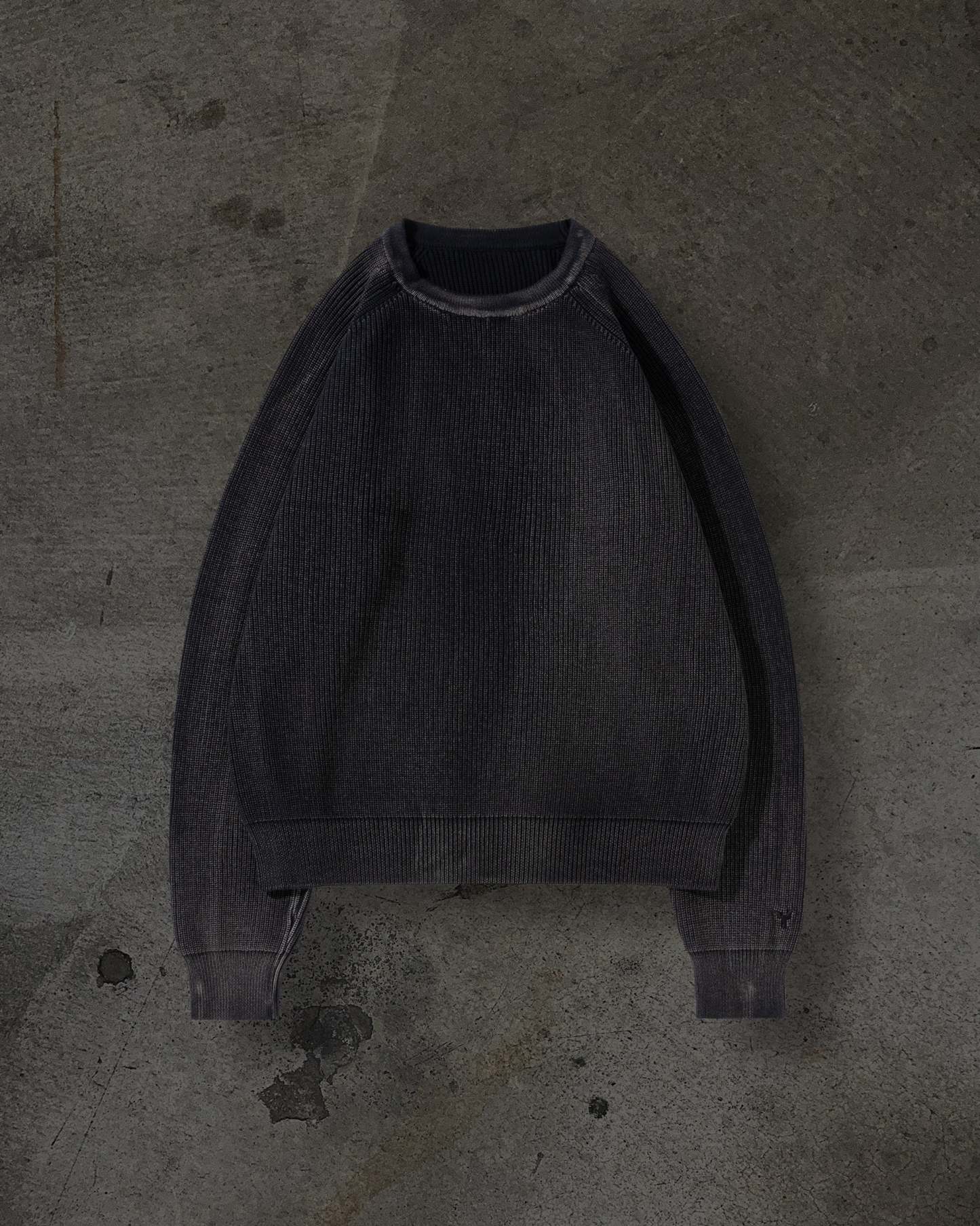 RIBBED KNIT SWEATER (COAL)-IYAMIUIO