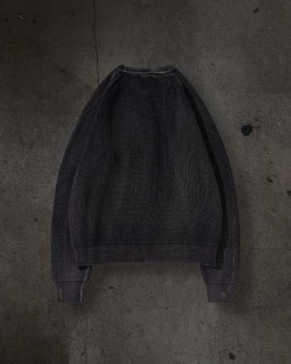 RIBBED KNIT SWEATER (COAL)-IYAMIUIO