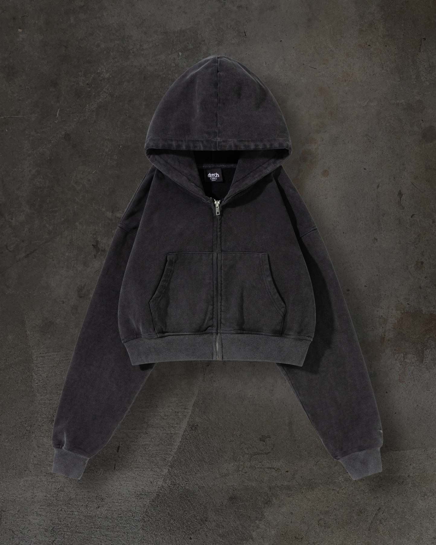 WOMENS CROPPED ZIP (COAL)-IYAMIUIO