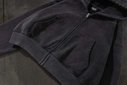 WOMENS CROPPED ZIP (COAL)-IYAMIUIO