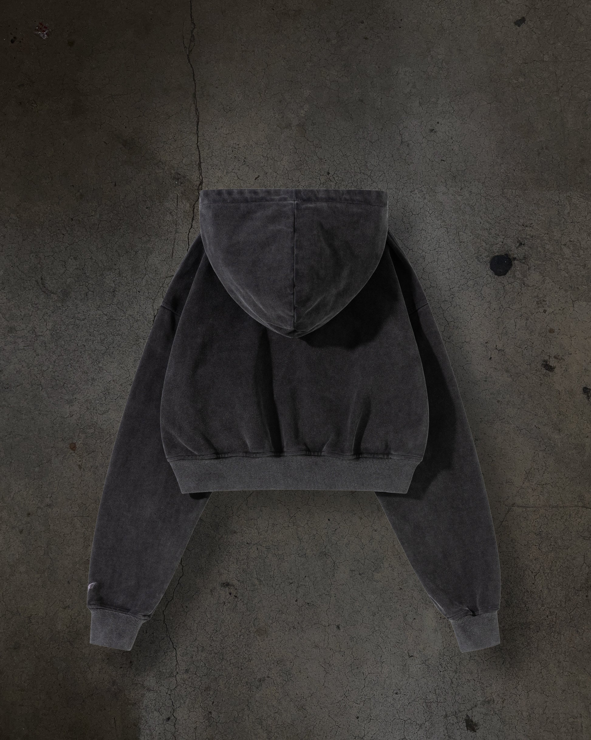 WOMENS CROPPED ZIP (COAL)-IYAMIUIO